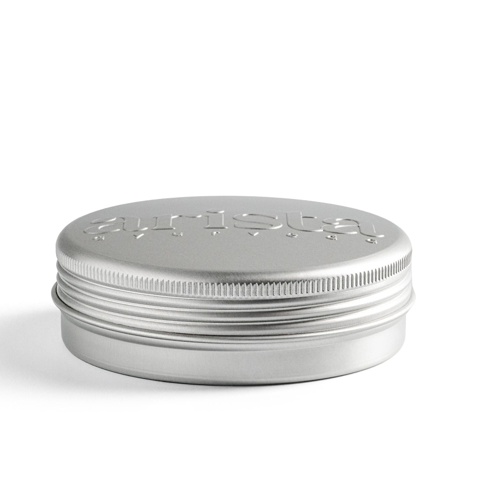 Silver metal container shampoo aluminium box with lid on a white background