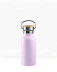 bambaw stainless steel water bottle insulated in lavender colour 350ml on white background