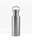 bambaw stainless steel water bottle insulated in steel colour 500ml on white background
