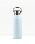 bambaw stainless steel water bottle insulated in ice blue colour 500ml on white background