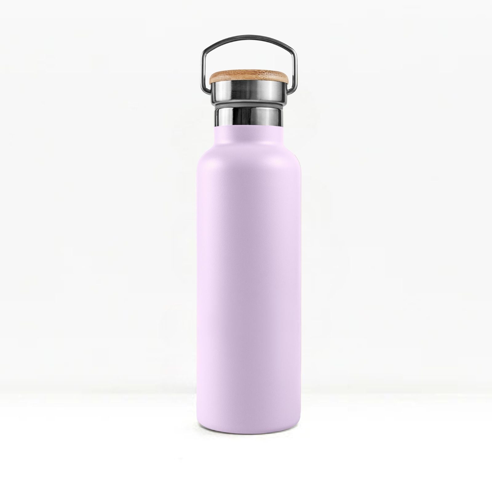 bambaw stainless steel water bottle insulated in lavender colour 1l on white background