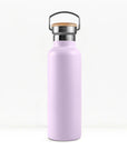 bambaw stainless steel water bottle insulated in lavender colour 1l on white background