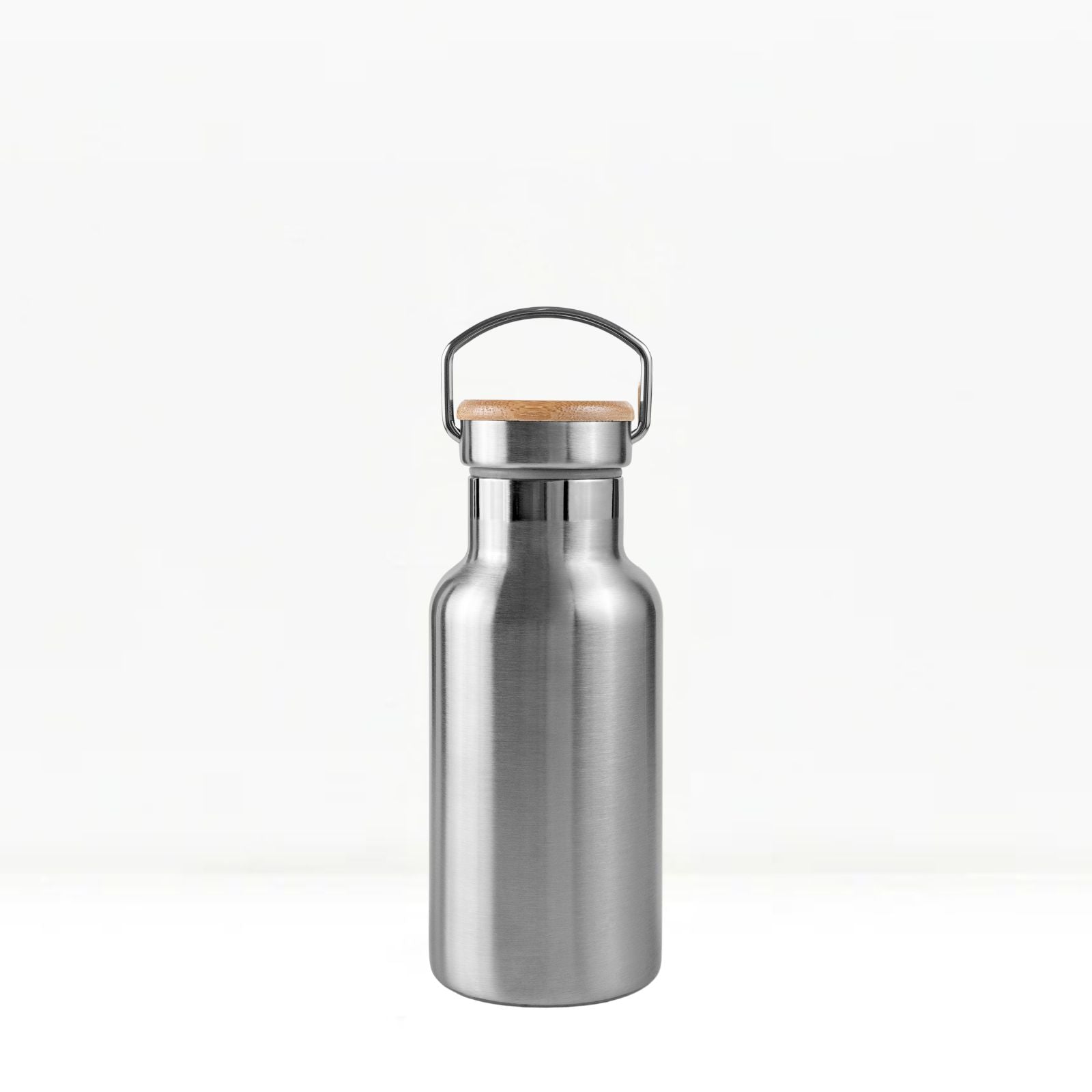 bambaw stainless steel water bottle insulated in steel colour 350ml on white background