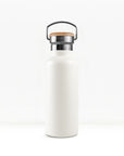 bambaw stainless steel water bottle insulated in white colour 750ml on white background