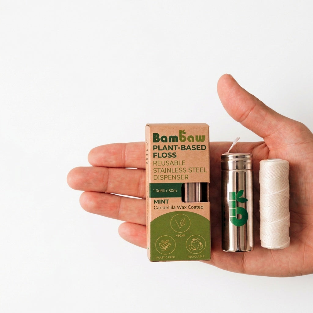 Refillable PLA Floss | Stainless Steel Dispenser