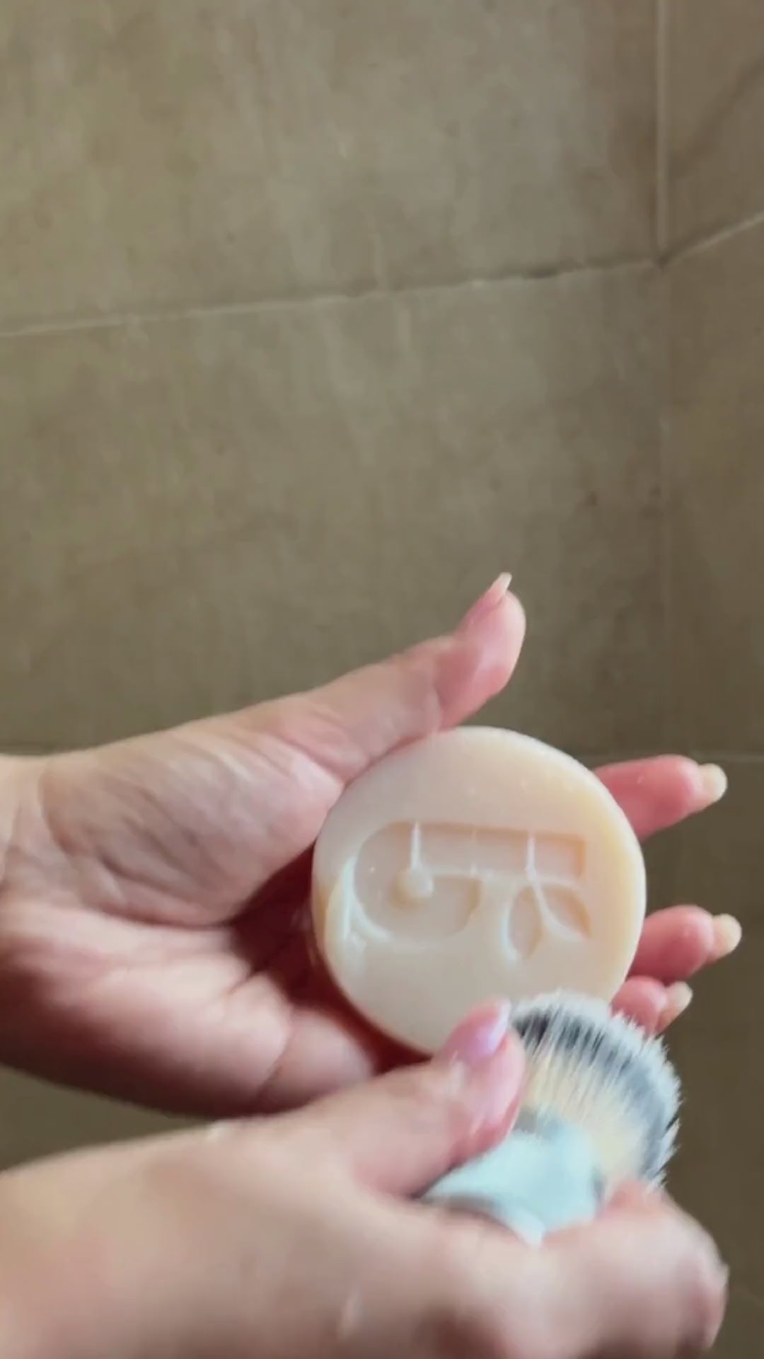 bambaw metal safety razor in use with bambaw shaving bar and boar bristle shaving brush